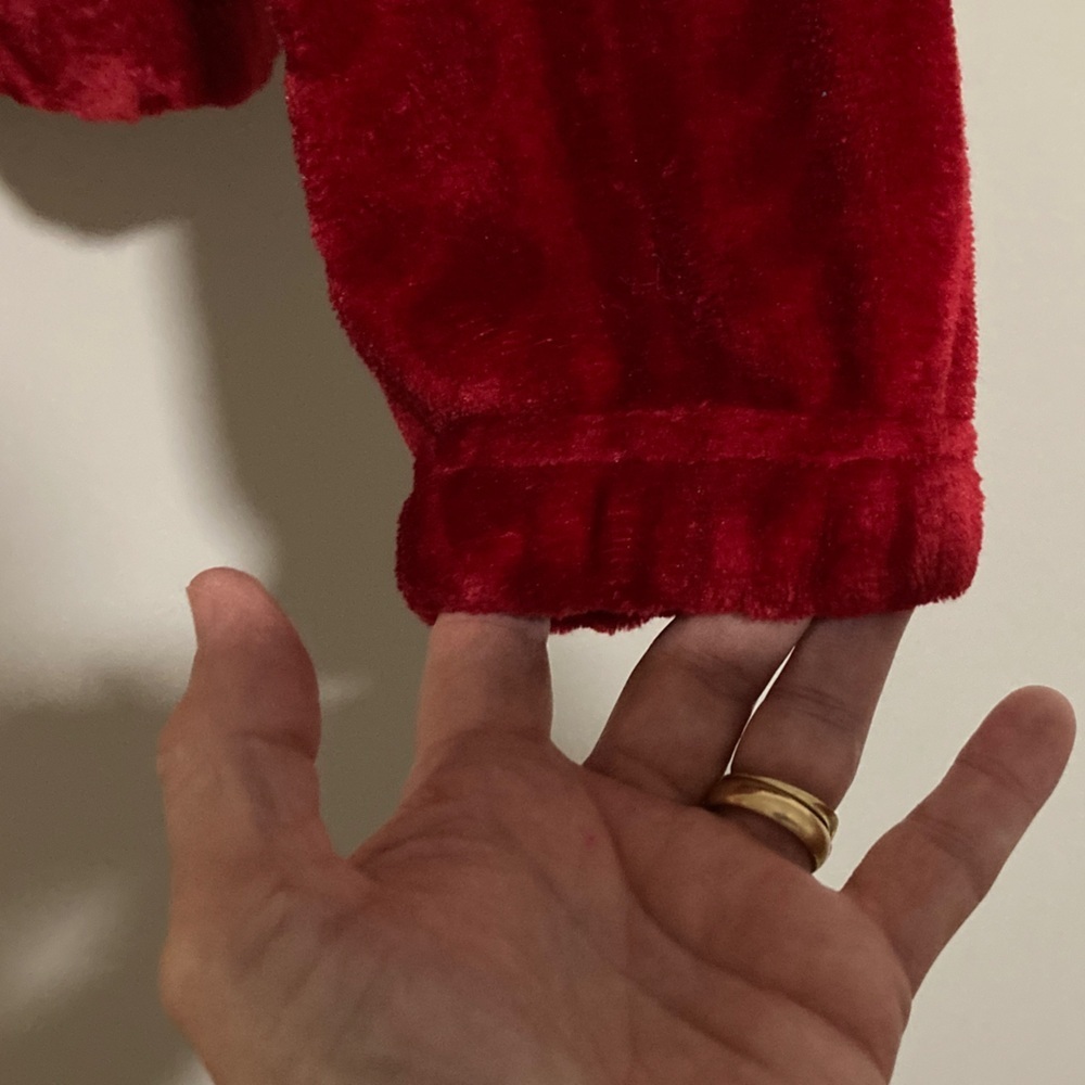 Red Hooded Pullover with Joyful Embroidery - Picture 6 of 11